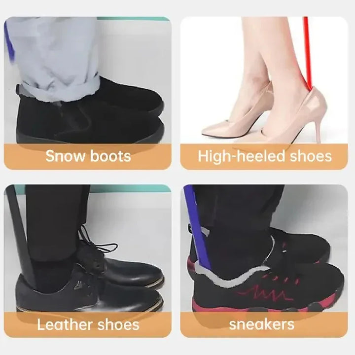Extra long flexible plastic shoe horns do not require bending durable shoe spoons for pregnant women wearing shoe assistants